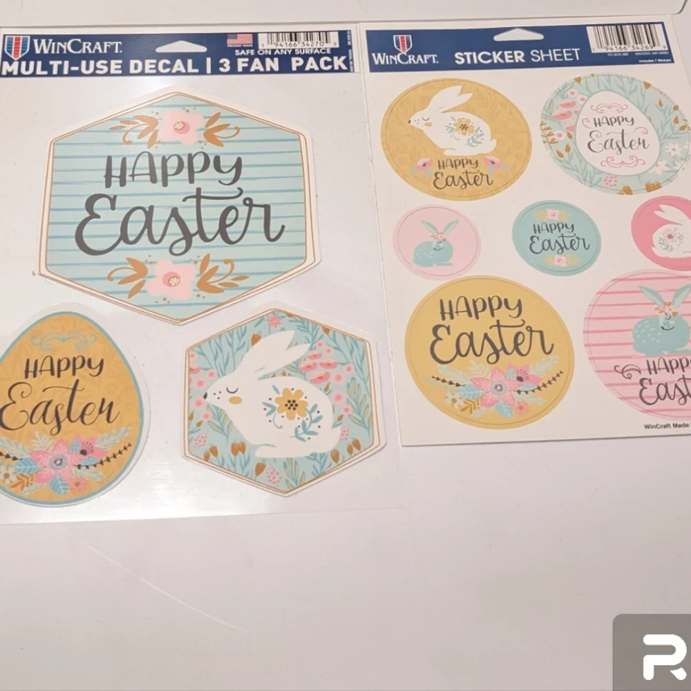 Wincraft Pastel Happy Easter Decal & Sticker Sheet Set NWT